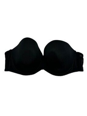 Torrid 42C Strapless Bra Black Underwire Classic Mesh Sides Smoothing Plus Size
